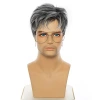 Short straight hair wigs, cross-border wigs, stylish straight hair covers for European and American men, gradient gray short hair wholesale on Amazon Item Picture